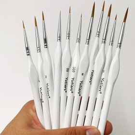 Resim Yutiars 11 adet Detay Boya Fırçaları Seti, Üçgen Sap, Beyaz, Akrilik, Yağ, Su Temizlemeleri ve Sayı Boyama, Modeller, Yüz, Tırnak, El Sanatları 