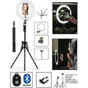 Resim Asfal 10 Inç Işık + Bluetooth Kumanda + Telefon Tutacağı + 2.1 Metre Tripod Işık 