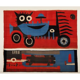 Resim Rugs Modern Halı Dido Koleksiyonu Mavı Kırmızı Tema Traktör Desenli Modern Dekoratif Halı 3332 