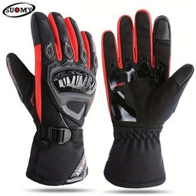 Resim Tcherchı Erkekler Ve Kadınlar İçin Suya Ve Rüzgara Dayanıklı Motosiklet Eldivenleri Kırmızı Xxl 