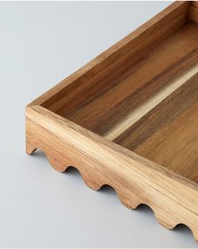 Resim English Home Akasya Dekoratif Tepsi 25x25x5 Cm Koyu Kahverengi 