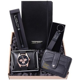 Resim Kişiye Özel Siyah Defter& Siyah Roller Kalem & Hasır Kordon Rose 