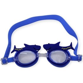 Resim Çocuk Yüzücü Gözlüğü Silikon Taşıma Çantalı Köpek Balığı - 9014 