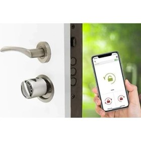 Resim Desi Utopic R Motorlu Silindir Akıllı Kilit, Telefondan Kontrol ve Şarj Edilebilir Pilli Akıllı Kapı Kilidi - Kolay Montaj, Deliksiz Montaj 