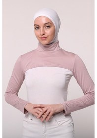 Resim Balıkçı Yakalı Boyunluklu Kolluk Pudra Çok Renkli 