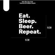 Resim ARONA Eat Sleep Beer Repeat Sticker 