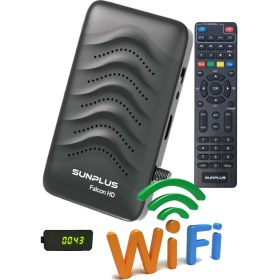 Resim Sun Plus Falcon Çanaklı-Çanaksız Wi-Fi Dahil Full Hd Uydu Alıcısı (Sınırsız Sinema Paketli) 