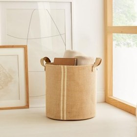 Resim Ocean Home Textile Çizgili Jüt Sepet 30 x 31 cm 