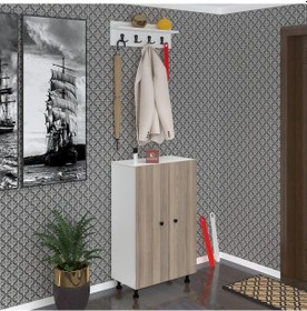 Resim Kenzlife Ayakkabılık Cimcime6 Crdbyz 98 060 32 Kapaklı 6 Raflı 18 Çift Ayakkabı Kapasitesi Ahşap 
