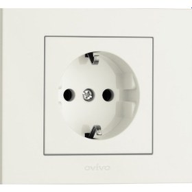 Resim Ovivo Grano Beyaz Topraklı Priz Çerçeve Dahildir 