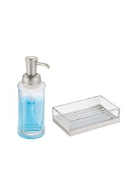 Resim Cam Sıvı Sabunluk Ve Akrilik Sabunluk 2 Li Banyo Seti 