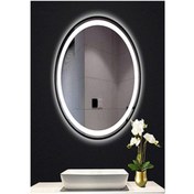 Resim GLOBAL LED MIRROR 40x60 Cm Kumlamalı Elips Ledli Ayna Banyo Aynası Dekoratif Ayna Boy Ayna Salon Duvar Ayna 