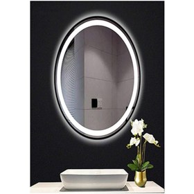 Resim GLOBAL LED MIRROR 40x60 Cm Kumlamalı Elips Ledli Ayna Banyo Aynası Dekoratif Ayna Boy Ayna Salon Duvar Ayna 