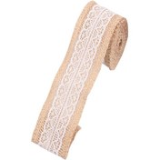 Resim Hangfox Kumaş Ve Pipo Kenarli 2m Uzunluklu 5cm Genişlikli Vintage Stil El İşleri, Düğün, Noel Dekorasyon Malzemesi - H Modeli 