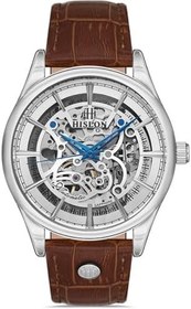 Resim Hislon SD101S-16KS Erkek Kahverengi Gerçek Deri 44.5 Mm Saat 