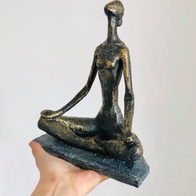 Resim Modern Yoga Statue, Abstract Meditation Sculpture, Yoga Meditation Statue, Abstract Yoga Sculpture, Polyester Zen Figurine, Modern Zen Decor, Yoga Sculpture, Yoga Statue, Yoga Decor - Object-3 