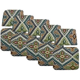 Resim Knsz minder seti 5 li mazlum kilim desen oturma ve sırt tel sandalyesi minderi bir arada 