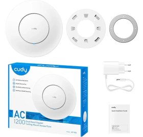 Resim Cudy AP1300 AC1200 1port 1X10/100/1000 Mbps 4.64DBI 2.4 Ghz & 5 Ghz Tavan Tipi Access Poınt 