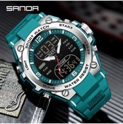 Resim Oldfriend Sanda Erkek Su Geçirmez Digital Saat Turquoise Blue Tpu Kayış 50m Tarih Alarm Diğer 