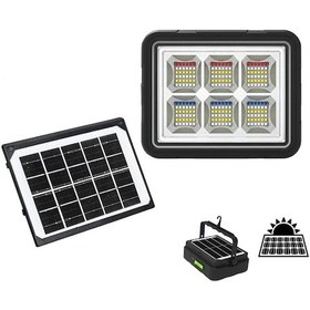 Resim 150w Güneş Enerjili Solar Kamp Feneri - Projektör Ws-5570 Altın - Kırmızı 