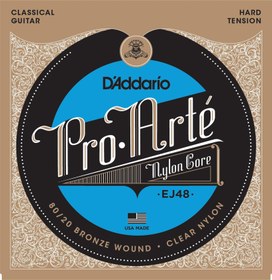 Resim D'Addario EJ48 Pro-Arte Serisi Klasik Gitar Tel Seti (Hard Tension - 80/20 Bronze) 