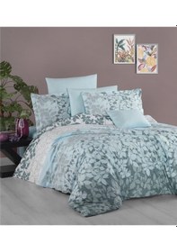 Resim Nevresim Takımı % 100 Cotton Tek Kişilik - Mavi 23309 