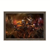 Resim 1 Adet Diablo Oyun Poster Duvar Sanatı - Canlı Renklerle Fantazi Savaş Sahnesi, Çerçevesiz Tasarım, Oturma Odası, Yatak Odası, Çalışma İçin Dayanıklı Ev Dekoru - Oyuncular & Fantazi Hayranları İçin İdeal Hediye, Yüksek Kaliteli Baskı 