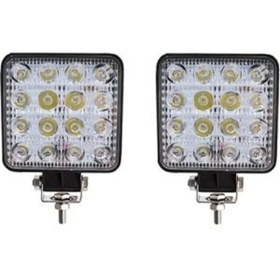 Resim Genel Markalar Off Road Sis Farı - Lamba 16 Led Kare Çalışma Lambası 2 Adet 