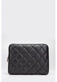 Resim Omuz Askılı Notebook Çanta Tablet Laptop Kılıfı 13"-14" Kapitone Deri Siyah Renkli 