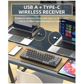 Resim K68 Red Switch Kablosuz Bluetooth Mekanik Oyuncu Klavyesi Hotswapp Oyun Klavyesi 