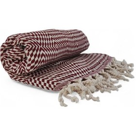 Resim Peştemal Sık Dokuma Nar Çiçeği Bordo Bordo 