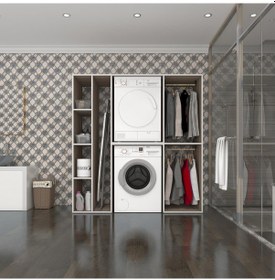 Resim Kenzlife Çamaşır-Kurutma Makinesi Dolabı Ve Giysi Dolabı Cevheri Sol Crd 180 170 60 Banyo Çok Renkli 