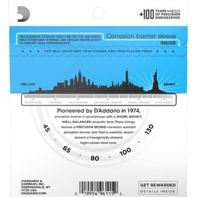 Resim D'Addario Phosphor Bronze 5 Telli Akustik Bas Gitar Teli (45-130) 