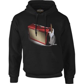 Resim Gitar - Fender 1 Siyah Erkek Fermuarsız Kapşonlu - Siyah / 2XL 