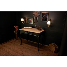 Resim Wooding 110 Cm Masif Naturel Siyah Çalışma Masası 
