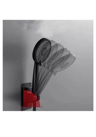 Resim Luna Duş Başlığı , Siyah Yapışkanlı Mafsal Ve Örgülü Hortum Seti Siyah 