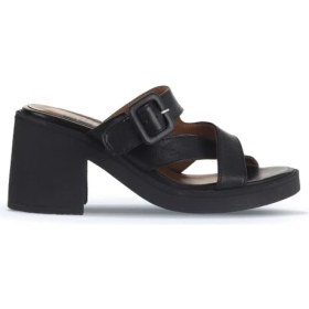 Resim Bueno Shoes Siyah Khv Deri Kadın Topuklu Terlik 01WA1701 01WA1701 