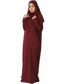 Resim Zehranaz Namaz Elbisesi Bordo Fermuarsız Namaz Elbisesi Bordo 