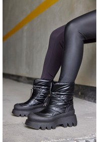 Resim Bruno Shoes Bruno Siyah Su Geçirmez Kalın Tabanlı Kar Botu-siyah Siyah 