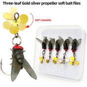 Resim Sezon için yeni 5 adet premium silikonlu fly fishing sinekleri yumuşak yem renklendirici flash nymph yem üç sayfalık pervane sequins daha iyi spoiler trout, bass ve somon için çok uygun olan yem avcılığı için böcekler ve yılanlar imitasyonu 