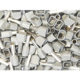 Resim 4 Mm Çift Girişli İzoleli Kablo Yüksüğü Alman Norm Gri 1 Paket 200 Adet 