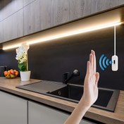 Resim USB-COB LED Şerit: Jest Kontrollü ve Ayarlanabilir Aydınlatma - Dolaplar, Dolap Altı, Banyo, Gardırop için Kendinden Yapışkanlı Esnek Beyaz Işık Tüpü - Kolay Kurulum Hareketli Aydınlatma (DC5V USB Giriş) 