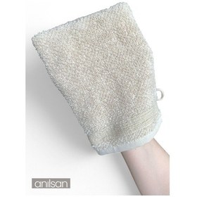 Resim Havlu Banyo Kesesi Bej %100 Pamuk 15x25 Hamam Kesesi 