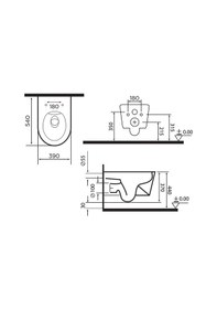 Resim Paluci Tesla Black Sılver Kanalsız Asma Klozet 