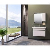 Resim Orka Aydos 85 Cm Mdf Retro Gümüş/Beyaz Banyo Dolabı Takımı Çok Renkli 