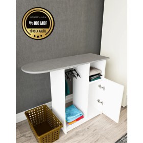 Resim Pratik ve Şık Event Ütü Masası, Dolaplı Askılı, Sağlam ve Kullanışlı 