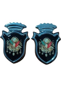 Resim Osmanlı Devlet Arması Damla Etiket Krom Siyah 2'li 