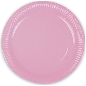 Resim Karton Tabak 23cm 8'li - Makaron Pembe 
