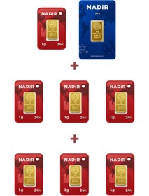 Resim Nadir Gold 24 Ayar 17 Gram Külçe Altın (1 Adet 10 Gram Külçe Altın + 7 Adet 1 Gram Külçe Altın ) 