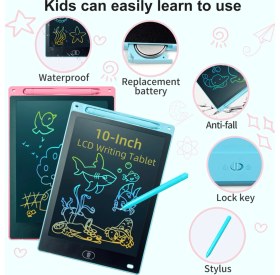 Resim LCD Yazma Tableti Dijital Kalemli Çizim Yazı Tahtası Renkli Ekran 10 Inch (25,4 Cm) 